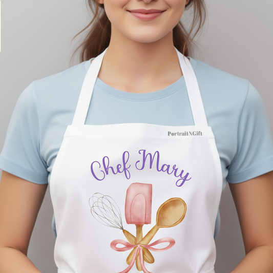 Custom Name Floral Apron